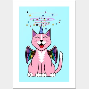 Pink kittycorn Posters and Art